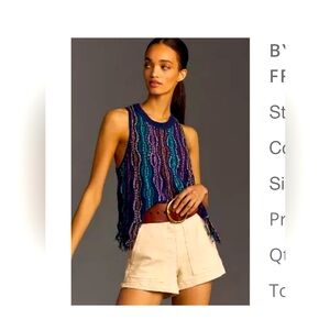 BY ANTHROPOLOGIE FRINGE SWEATER TANK